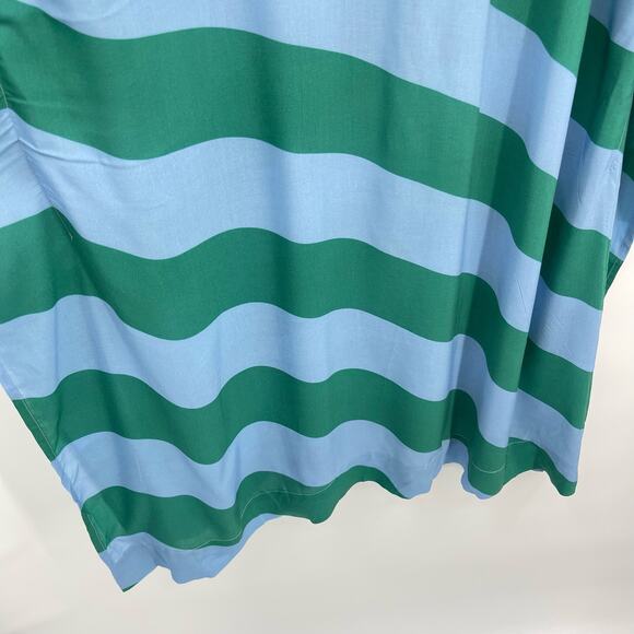 Haremlique a la Mer | Oblique Blue Green Evil Eye Striped Kaftan Maxi Coverup M - Picture 12 of 14